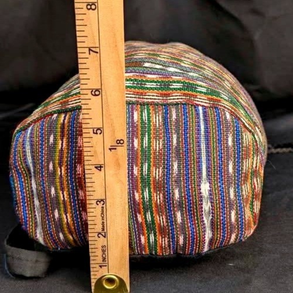 Vintage Cancun Mexico Embroidered Drawstring Bucket Bag Boho Artisanal Souvenir - Picture 9 of 15